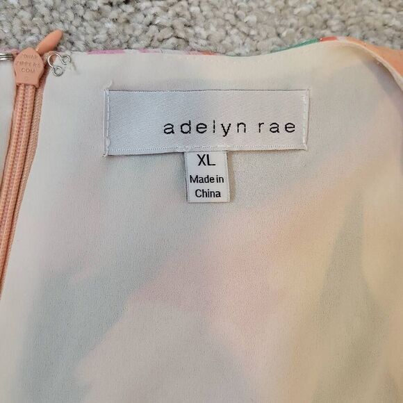 Adelyn Rae Floral Metallic Stripe Chiffon Mini Dress Size XL - Picture 7 of 12